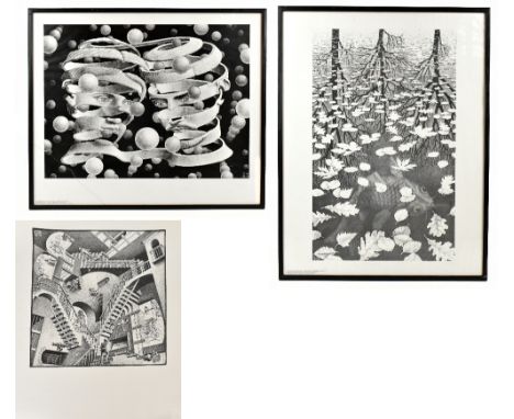 AFTER ESCHER; early monochrome print, 'Bond Of Union', copyright 1956 and published by Cordon Art, printed by Bakker Barrn, 5