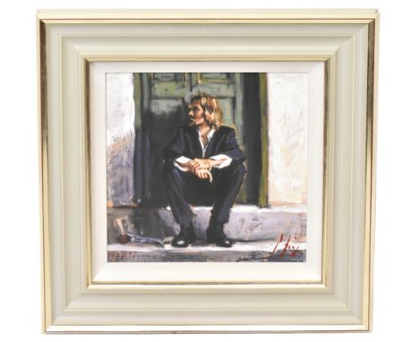 FABIAN PEREZ; a signed limited edition print, 'Waiting for the Romance to Come Back I', signed lower right, 177/195, 35 x 35c