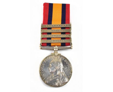 A QSA medal awarded to 2756 Pte W. Daley 2 R. Scots Fus, with Transvaal, Relief of Ladysmith, Tugela Heights and Cape Colony 