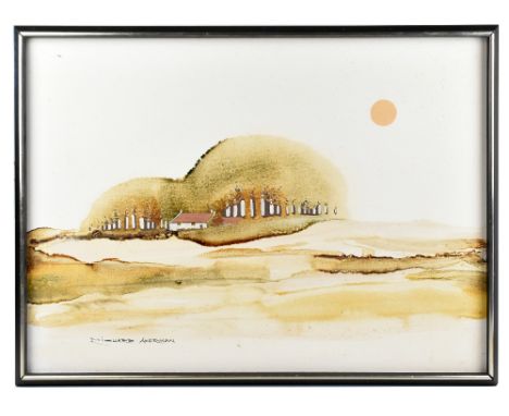 RICHARD AKERMAN (1942-2005); oil on canvas, landscape with cottage, signed lower left, 55 x 75cm, framed. (D)Additional Infor