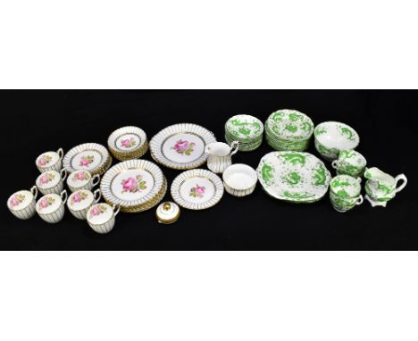 ASHBURY; a 'Dragon' pattern thirty-four part tea and dinner service, and a Royal Chelsea part tea service with floral decorat