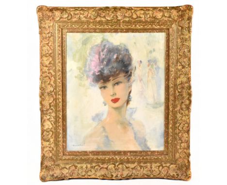 REVERBERI; oil on canvas, portrait of a demure maiden signed lower right, 44.5 x 37cm, framed.&nbsp;Additional InformationLig