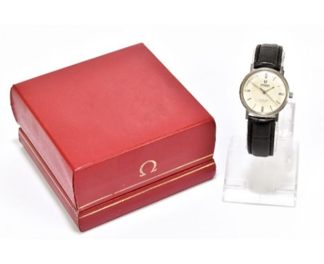 OMEGA; a gentleman's automatic Seamaster De Ville wristwatch, the silvered dial set with batons, diameter excluding winding c