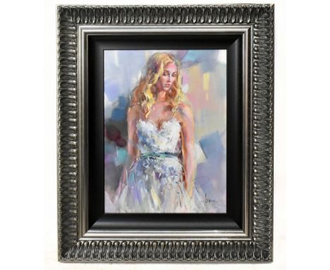 ANNA RAZUMOVSKAYA; oil on canvas, 'Meant for Me', signed lower right, 44 x 60cm, framed.Additional InformationFrame has minor