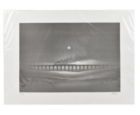 TREVOR GRIMSHAW (1947-2001); a limited edition print, 'Ribble Head Viaduct', 73/500, signed lower right, 64 x 45cm, unframed.
