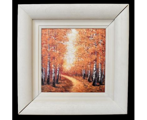 

INAM; hand embellished signed limited edition print, 'Season of Gold', no.158/195, 30 x 30cm, framed.Additional Information