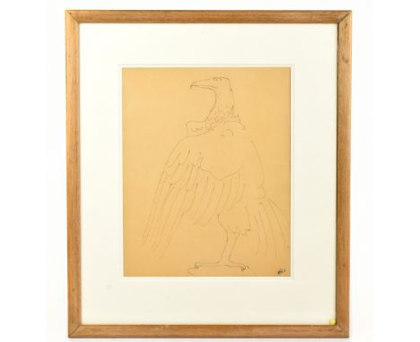 HENRI GAUDIER BRZESKA (1891-1915); ink sketch, study of an eagle, monogrammed and dated '13 lower right, 31.5 x 25cm, framed 