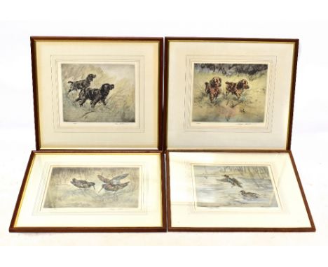 HENRY WILKINSON (1921-2011); four pencil signed limited edition prints, various scenes including hunting dogs, 24/200, 17.5 x