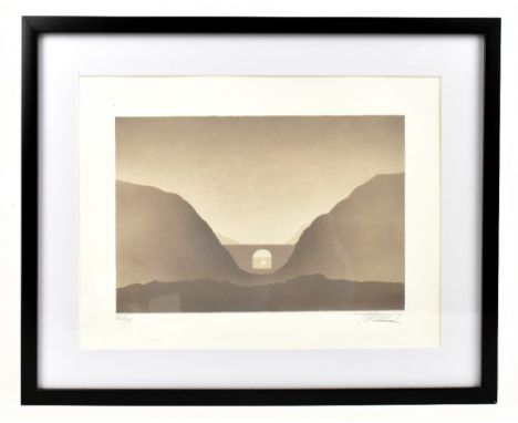 TREVOR GRIMSHAW (1947-2001); a limited edition lithograph in colours on wove, 'Aquaduct', 32/50, signed, 40 x 30cm, framed an