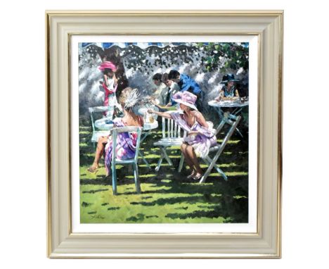 SHERREE VALENTINE DAINES; a signed limited edition print, 'Champagne in the Shadows', signed lower left, 115/195, 59 x 65cm, 