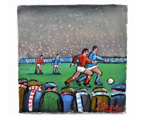 JAMES DOWNIE (born 1949); oil on canvas, 'The Match', signed lower right, 30 x 30cm, unframed. (D)Additional InformationGood 