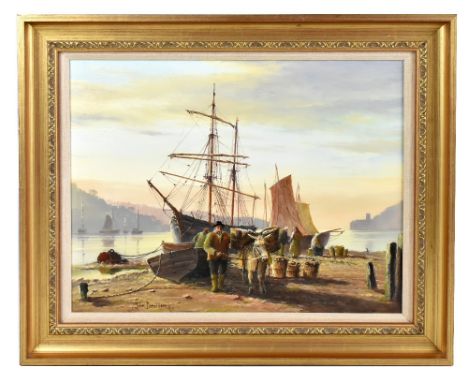 JOHN DONALDSON (born 1945); oil on canvas, 'Dartmouth', signed lower left, 34 x 54cm, framed. (D)Additional InformationImage 
