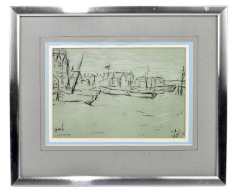 LAURENCE STEPHEN LOWRY RBA RA (1887-1976); ink signed limited edition lithograph print, 'Deal', with Artist Blind Stamp CEB 2