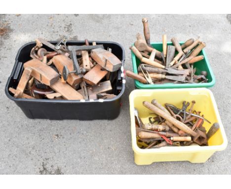 An assortment of 19th century and later vintage hand tools (three boxes).