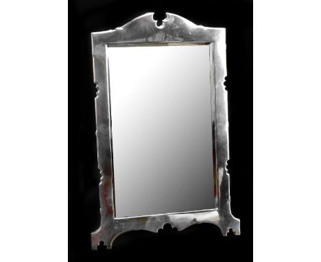 An Edwardian hallmarked silver mounted oak easel mirror, London 1906, height 36.5cm.&nbsp;Additional InformationSilver with a