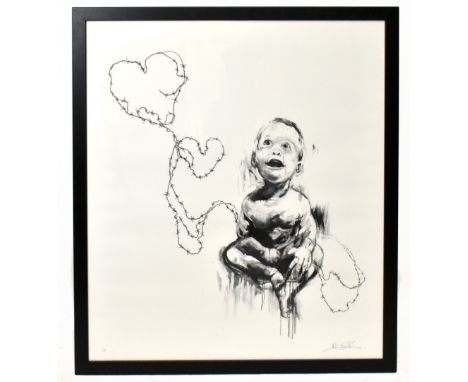 ANTONY MICALLEF (born 1957); limited edition monochrome print, 'Lovemaker', signed in pencil lower right, numbered 98/150 wit