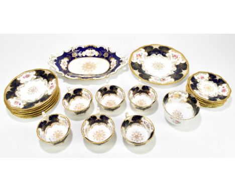 COALPORT; a twenty-one part tea service in the 'Batwing' pattern.Additional InformationSugar bowl is cracked, oval bowl is st