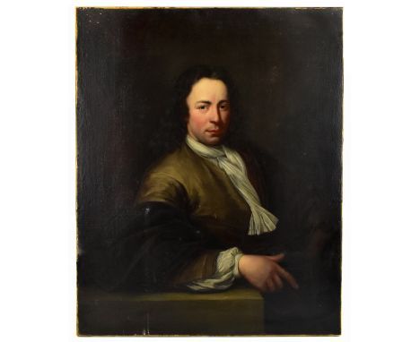 18TH CENTURY ENGLISH SCHOOL; oil on relined canvas, portrait of a gentleman, unsigned, 83.5 x 68cm, unframed.&nbsp;Additional