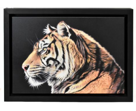 DARRYN EGGLETON; a signed limited edition print on canvas, 'The Wild Side II', signed lower right, 19/195, 51 x 36cm, framed.