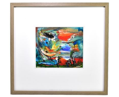 DAVID WILDE (1918-1978); acrylic on board, 'Wild Autumn Landscape', signed lower right, 23 x 27cm, framed and glazed. (D)Addi