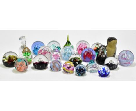 A collection of assorted paperweights, various makes including Caithness and Wedgwood including a boxed example, a further ex