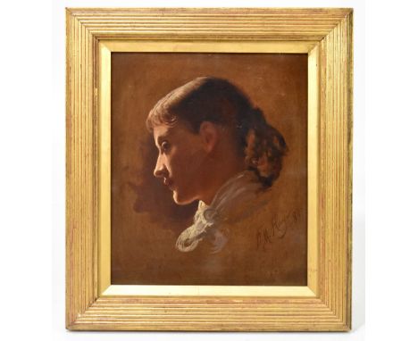 WILLIAM M. HAY (fl. 1852-1881); oil on panel, 'The Maid of the Inn', signed and dated lower right, 28.5 x 24cm, framed.&nbsp;