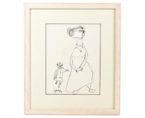JULIAN DYSON (1936-2003); pencil drawing, study of two figures, signed and numbered 898 lower left, 24.5 x 19cm, framed and g