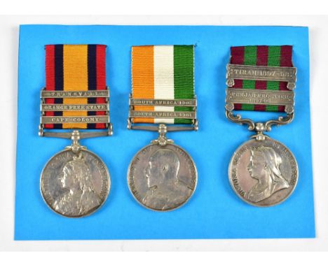 An India medal group awarded to 3128 Pte J. Handford 13th Btn Royal Scots, comprising India medal with Tirah 1897-98 and Punj