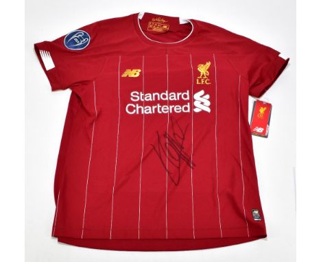 JURGEN KLOPP; a Liverpool Premier League winners shirt, signed to the front, size 14.Additional InformationCreasing and light