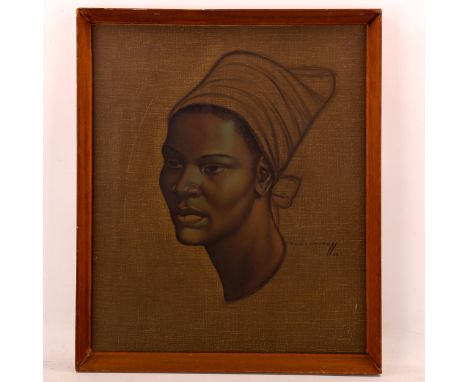 Tretchikoff, mid-century colour print, Zulu Girl, 55cm x 45cm, original frameGood condition but very light surface scratch ne