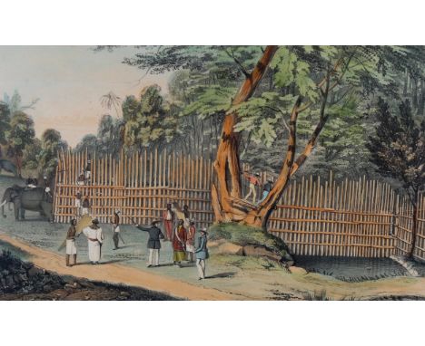A set of 10 19th century hand coloured lithographs after Deschamps, taken from Scenery And Reminiscences of Ceylon From Origi
