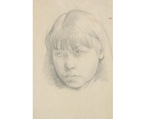 Gwen John (1876 - 1939), pencil drawing, portrait of a child, unsigned, 27cm x 18cm, framedSlight paper discolouration, prove