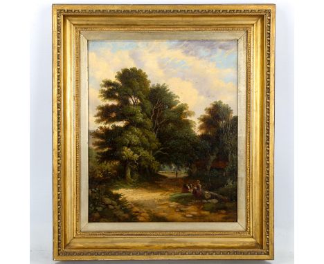 Thomas Cracknell, oil on canvas, rural scene, signed, 40cm x 33cm, framedGood condition, a few tiny spots of overpainting onl