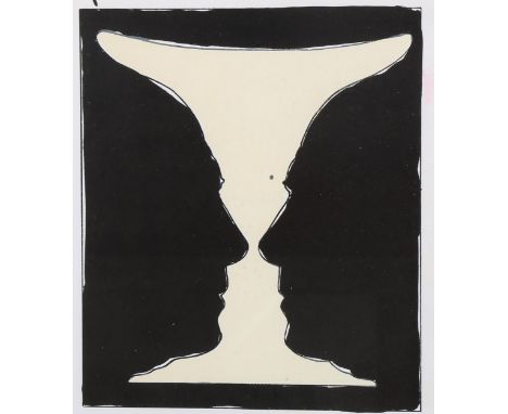 Jasper Johns, original lithograph, Cup To Face, XXE Siecle issue 1973, image 25cm x 20cm, framedGood condition 