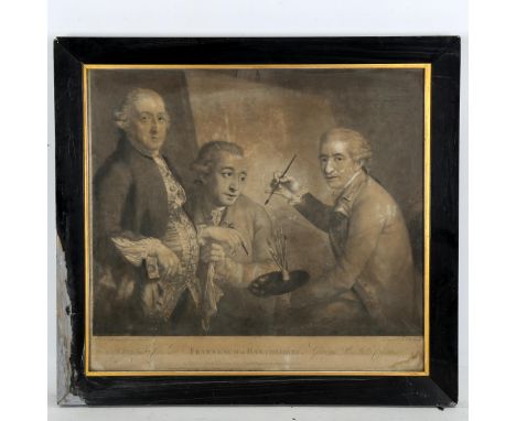 J R Smith after Rigaud, rare mezzotint depicting Bartolozzi, Carlini and Cipriani, founding members of the RA 1778, image 41c