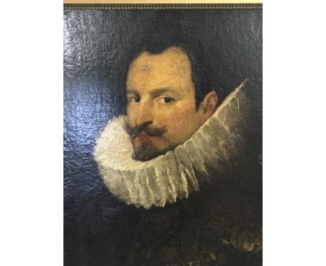A framed portrait possible 17th century Lombard School. Canvas repaired and altered. Unsigned. 58x69cm