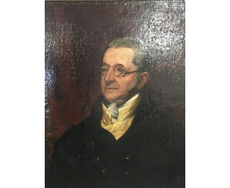 An Early 19th century oil painting on canvas portrait of Henry Lee 1753-1832 unsigned and unattributed relined and restoratio