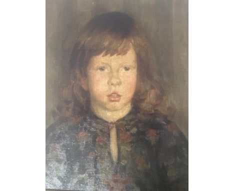 An interesting framed portrait of a young boy believed to be Casper John son of August John. Circa 1910. Sir Casper John late