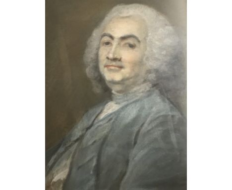 A late 18th century framed pastel portrait of a seated Gentlemen unsigned and an unattributed. 60x70cm