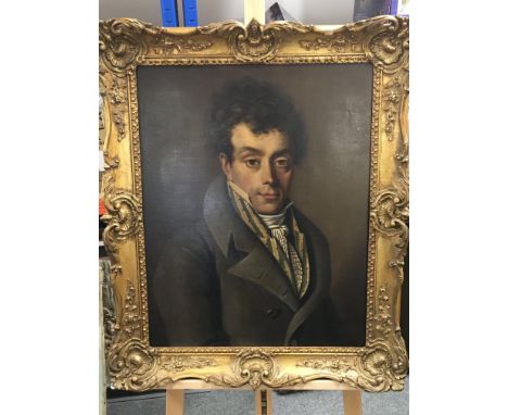 A well executed and framed early 19th oil on canvas portrait of a Gentleman possible French school. Relined and reframed