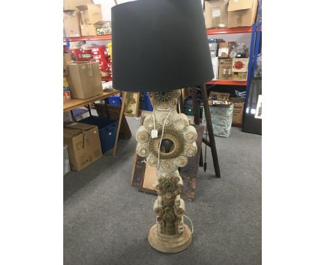 A large floor standing Contemporary ceramic floor standing lamp sculpture by Bernard Rooke. Height not including light fittin