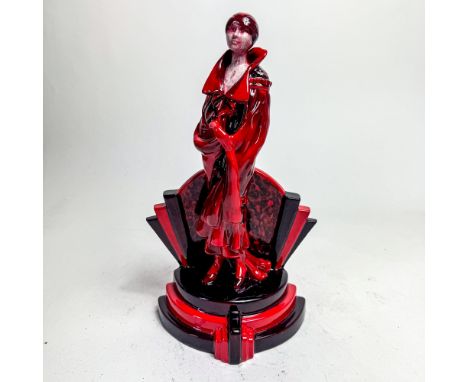 Kevin Francis figure Art Deco Girl in Ruby Fusion trial glaze, h.29cm. 