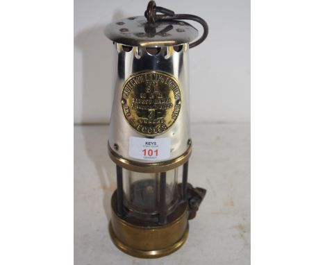 VINTAGE MINER'S LAMP MARKED "THE PROTECTOR LAMP AND LIGHTING, ECCLES"