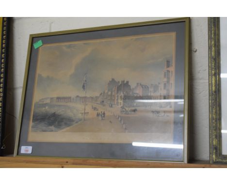 19TH CENTURY COLOURED PRINT "WEYMOUTH", 44 X 31CM, FRAMED AND GLAZED
