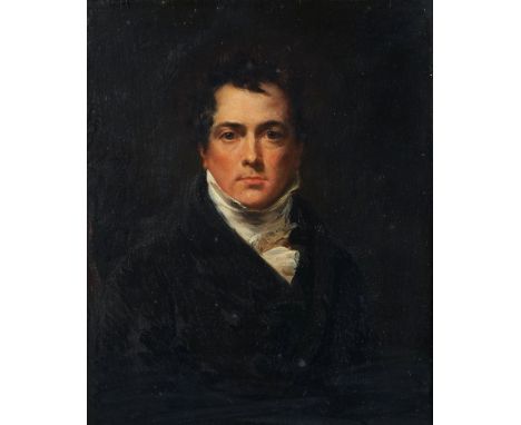 John Simpson (British, 1782-1847)Self Portraitbears labels (verso)oil on board28 x 23.5cmProvenanceThe family of the artist, 