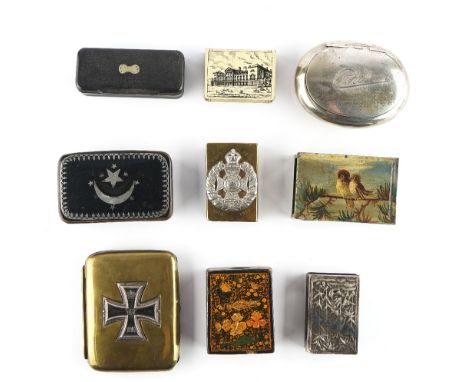A SILVER TOBACCO BOX (10)By Deakin &amp; Francis, Birmingham 1903Of plain oval form, the hinged cover engraved 'Phil', width 