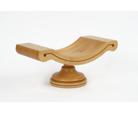 LINLEY; An U-shaped sycamore fruit bowl/cheese standModernWith inlaid decoration, stamped ‘LINLEY'43cm&nbsp; wide; 19cm highC