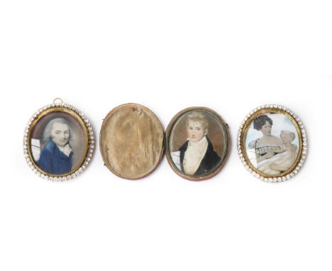 Portrait miniature of a gentleman (2)English School, 18th centuryWatercolour on card, unsigned, in paste mounted frame, penci
