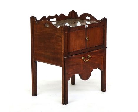 A George III mahogany tray top night commode62cm wide; 81cm high