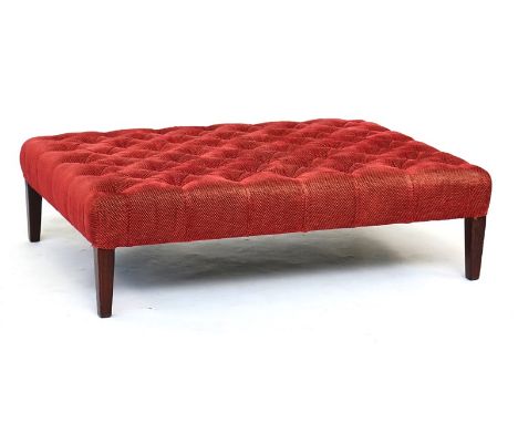 George Smith; a large modern rectangular button upholstered footstoolOn tapering block supports, 143cm wide; 100cm deep; 40cm